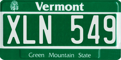 VT license plate XLN549