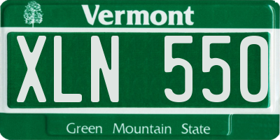 VT license plate XLN550
