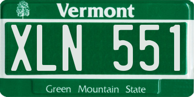 VT license plate XLN551