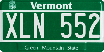 VT license plate XLN552