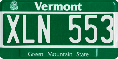 VT license plate XLN553