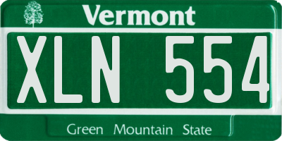 VT license plate XLN554