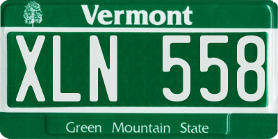 VT license plate XLN558