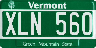 VT license plate XLN560