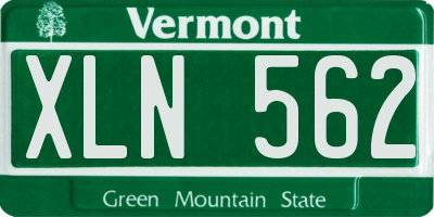 VT license plate XLN562