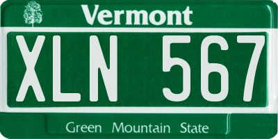 VT license plate XLN567