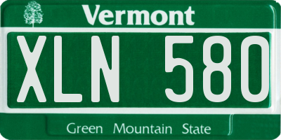VT license plate XLN580