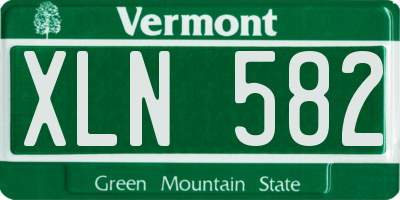 VT license plate XLN582