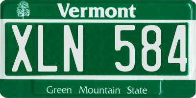 VT license plate XLN584