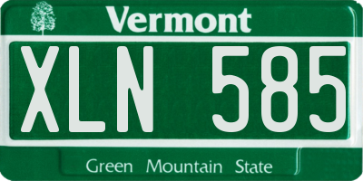 VT license plate XLN585