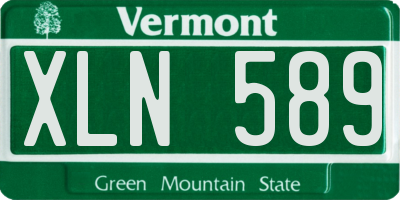 VT license plate XLN589