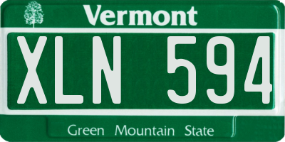 VT license plate XLN594