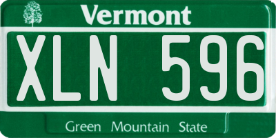VT license plate XLN596