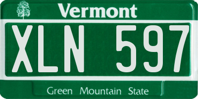 VT license plate XLN597