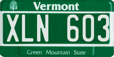 VT license plate XLN603