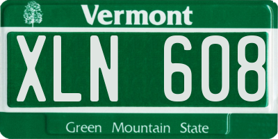 VT license plate XLN608