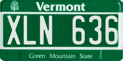 VT license plate XLN636
