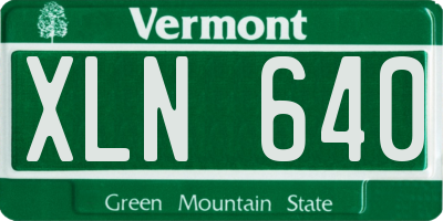 VT license plate XLN640