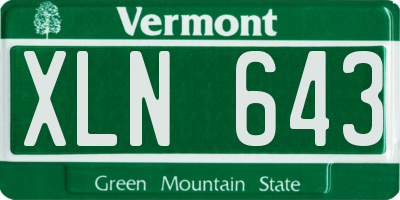VT license plate XLN643