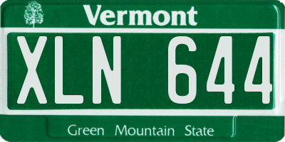 VT license plate XLN644