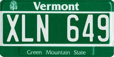 VT license plate XLN649
