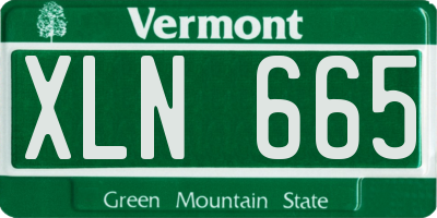 VT license plate XLN665