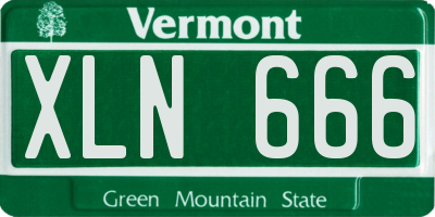 VT license plate XLN666