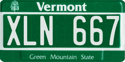 VT license plate XLN667