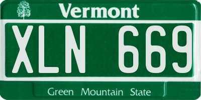 VT license plate XLN669