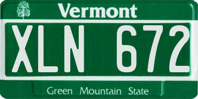 VT license plate XLN672