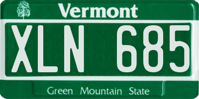 VT license plate XLN685