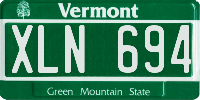 VT license plate XLN694
