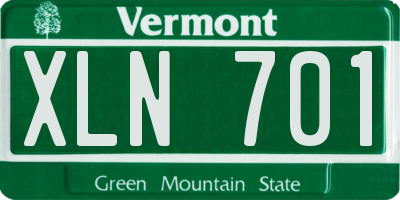 VT license plate XLN701