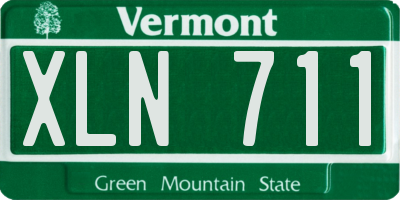 VT license plate XLN711
