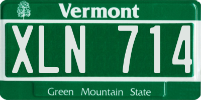 VT license plate XLN714