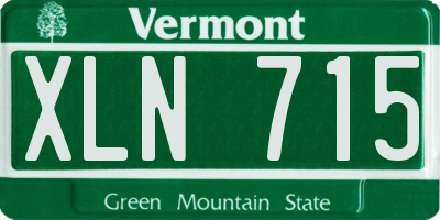 VT license plate XLN715