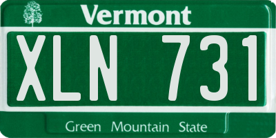 VT license plate XLN731