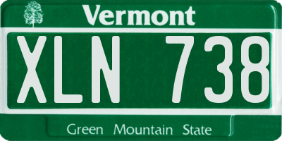 VT license plate XLN738