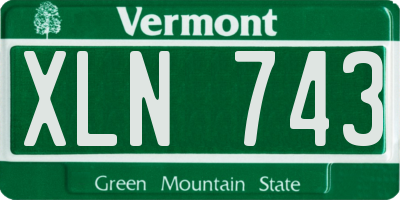 VT license plate XLN743