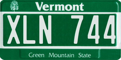 VT license plate XLN744