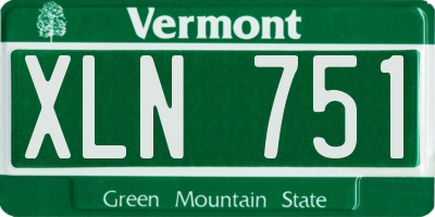 VT license plate XLN751