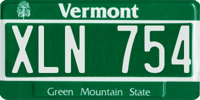 VT license plate XLN754