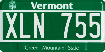 VT license plate XLN755