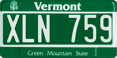 VT license plate XLN759