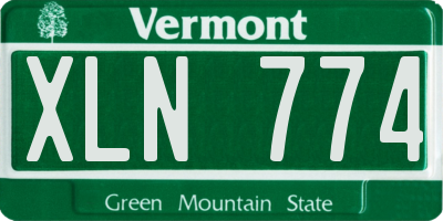 VT license plate XLN774