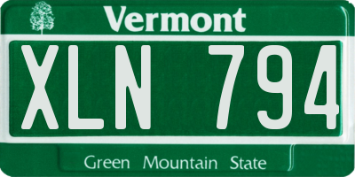 VT license plate XLN794