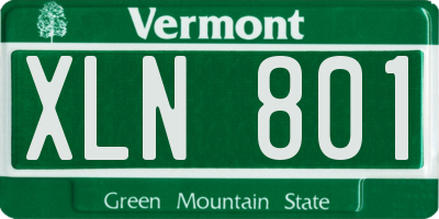 VT license plate XLN801
