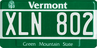 VT license plate XLN802