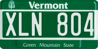 VT license plate XLN804