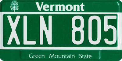 VT license plate XLN805